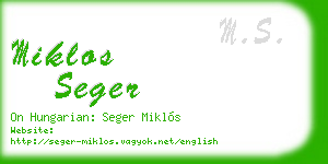 miklos seger business card